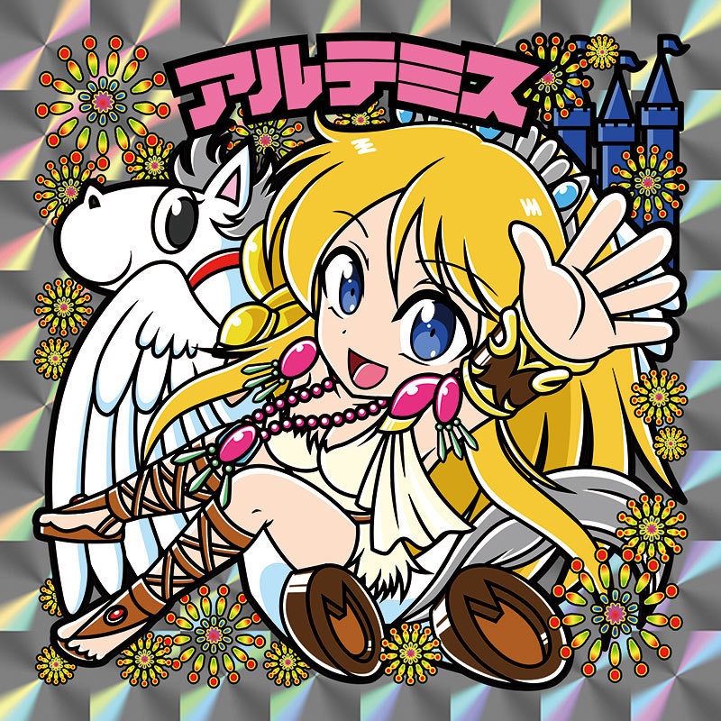 【レゲ★娘れ】「フェリオス」アルテミス(イェロー)〜ビックリマン風自作キラキラシール/裏書きあり