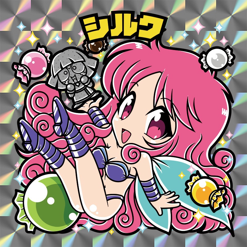 【レゲ★娘れ】「コットン」シルク〜ビックリマン風自作キラキラシール/裏書きあり